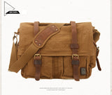 Laptop Briefcases Vintage Canvas Men's Women Rucksack Travel Satchel Messenger bags for men Laptop Shoulder Mart Lion   