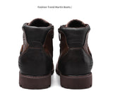 Men Boots Handmade Ankle Outdoor Waterproof Basic Work Autumn Lace-UP Moccasins Mart Lion   