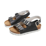Sandals Child Footwear For Children Girls And Boys Breathable  Flats  Shoes Summer leather Mart Lion Black 1 