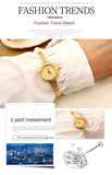 Gold Placer Vintage Ladies Gold Watch Vintage Waterproof Exquisite INS Style Movement Mart Lion   