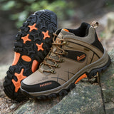 Men's Hiking Shoes Waterproof Climbing Athletic Autumn Winter Outdoor Trekking Mountain Boots Mart Lion Khaki 39 