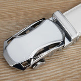 White Belt Men's Automatic Buckle Cowhide Leather Belt Casual All-Match Authentic Korean Version Of The Trend Mart Lion   