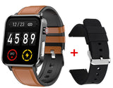 E86 Smart Watch ECG PPG Smartwatch 1.7inch HD Screen IP68 Fitness Tracker Temperature Sport For Men's Women Mart Lion Brown Leather  