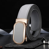 Classic Leather Belt Men's And Women Leather Automatic Buckle Belt Casual Trend Multi-Color Luxury Mart Lion Grey China 80CM Europe65