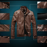 Men's Leather Clothing  Trade Clothing  Slim Locomotive jacket Outer Wear Clothing Garment