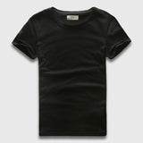 Zecmos Slim Fit V-Neck T-Shirt Men's Basic Plain Solid Cotton Top Tees Short Sleeve Mart Lion Black 1 S 
