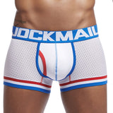 Boxer Men's Underwear Mesh Low Rise Breathable Cotton U Convex Pouch Athletic Supporters Leggings  Boxers Hombre Boxershorts Mart Lion JM441WHITE L(30-32inches) 
