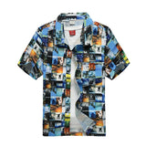 Aloha Shirts Men's Clothes Summer Camisa Havaiana Colorful Printed Short Sleeve Hawaiian Beach Shirts Mart Lion   