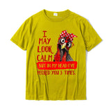 Women's Funny I May Look Calm But In My Head Pecked You 3 Times T-Shirt Coming Men's Cotton Tops T Shirt Summer Mart Lion yellow XS 