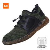Xiaomi Youpin Sneakers Men's And Women Outdoor Breathable Safety Work Shoes With Steel Toe Cap Puncture-Proof Mart Lion Brown 627 35 