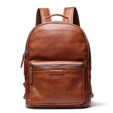 Vintage Leather Backpack men&#39;s travel bag large capacity leather 15.6 inch computer bag backpack fashion  MartLion