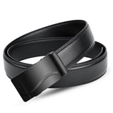 Men's Belts PU Leather Automatic Buckle Black PU + Leather Belts Width Mart Lion Black A 105cm(waist85-90cm) 