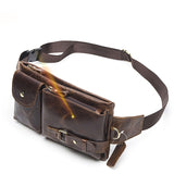 Genuine Leather Waist Packs Men's Waist Bags Fanny Pack Belt Bag Phone Bags Travel Small Waist Bag Leather Mart Lion 9080-oilcoffeelaser China 