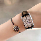 Daizhuo Small Women Square Watch Super Nice Little Red Square Steel Band Small Second Watches Mart Lion Black  