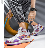 Street Trend Men's Basketball Sneakers Sports Shoes Graffiti High Tops Basketball Women Platform Athletics Basket Mart Lion   