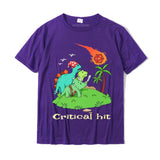 Tabletop Gaming Critical Hit Dinosaurs And Dice Premium T-Shirt Group Tops amp Tees for Men's Prevalent Cotton Funny Mart Lion purple XS 