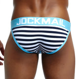 Men's Underwear Briefs Jockstrap Pouch Cuecas Cotton Stripe Panties Thongs Underpants Mart Lion   