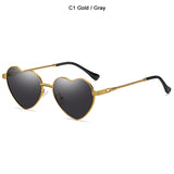 JackJad Brand Stylish Cool Cute Heart Shape Style Gradient Sunglasses Women ins Twisted Metal Design 8089 Mart Lion C1 Gold Gray UV400 
