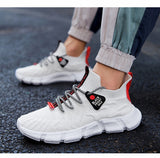 Outdoor Summer White Runing Shoes Ultralight Breathable Men's Sneakers Sock Casual Tide Mart Lion   