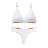 1set Women Lingerie Sets Bra Brief Bikini Bralette Active Seamless Bras Panties Underwear Mart Lion white l S