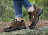  Unisex Leather Hiking Shoes Men's Winter Warm Fur Non Slip Sneakers Women Suede Outdoor Footwear Boy Summer Waterproof Mart Lion - Mart Lion