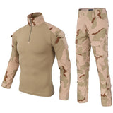 Men's Tactical Camouflage Sets Military Uniform Combat Shirt+Cargo Pants Suit Outdoor Breathable Sports Clothing Mart Lion 3 Colors Desert S 