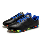 Soccer Shoes Men's Indoor Short Spike Non-slip Turf Football Shoes Kids Lightweight Cleats Sneakers Mart Lion Black  22026 35 
