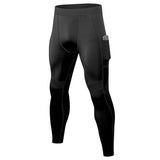 Men's Compression Pants Running High-Stretch Leggings Fitness Training Sport Tight Pants Quick Dry Pants With Pockets Mart Lion Black S 