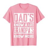 Men's Dads Knows A Lot Grandpa Knows Everything Fathers Day Gifts Top T-Shirts Geek Cotton Fitness Mart Lion Pink XS 
