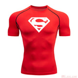Summer Men's amp T-shirt Short Sleeve Bodybuilding T-shirt Compression shirt MMA Fitness Quick dry Casual Black round neck top Mart Lion Gray XL 