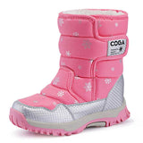 Winter Children Shoes Girl And Boy Boots Water-proof Leather Kids Snow Plush Waterproof Mart Lion Pink 10 
