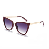 Brand Style Luxury Cat Sunglasses Women Oversized Female Vintage Round Big Frame Outdoor UV400 NX Mart Lion red  