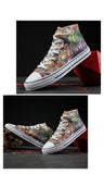 High Top Hand Painted Street Sneaker Shoe Fashion Cartoon Men Skateboard Shoes Unisex  Breathable Canvas Sports Shoes Size 35-44 Mart Lion   
