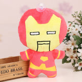 25pcs/lot Cute 4 inches Super Heroes Plush Toys Cartoon Mini Anime Spider Iron Man Keychain Gifts Mart Lion   
