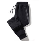  Trousers Men's Winter Thicken Warm Casual Sweatpants Outdoors Long Pants Elastic Waist Straight Zipper Pants Mart Lion - Mart Lion