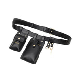 Leather Waist Pack Women Belt Bag Crossbody Bag Adjustable Belt Phone Pouch Chest Bags Girl Hip Fanny Pack Mart Lion Black Waist Bag  