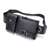 Genuine Leather Waist Packs Men's Waist Bags Fanny Pack Belt Bag Phone Bags Travel Small Waist Bag Leather Mart Lion 9080-black-XMP China 