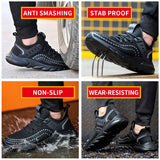 Black Non-Slip Wear-Resistant Men's Work Safety Shoes Light And Construction Site Protective Boots Mart Lion   