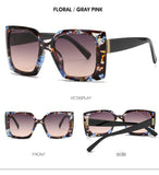 2020 New Square Sunglasses Women Fashion Oversized Flower Frame Vintage Glasses Men Shades Retro Gradient Colors UV400 NX  MartLion