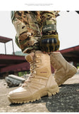 Men's Leather Boots Waterproof Mountain Combat Army Work Shoes Tactical Military De Seguridad