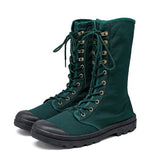 Canvas Men's Boots Casual Shoes Mid-calf Male Military Tactical Boots Lace Up Sneakers Mart Lion Green 39 