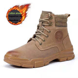 Pigskin Men's Safety Shoes Welding Work Boots European Steel Toe Cap Puncture-Proof Steel Toe Women Mart Lion Winter shoes 37 