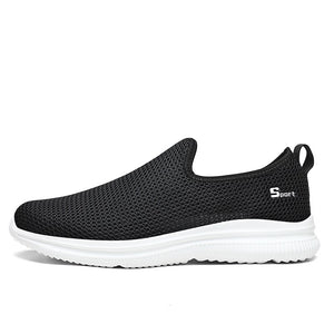 Summer Men's Women Sneakers Slip-on Tennis Running Sport Shoes Breathable Mesh Casual Walking Trainers Mart Lion Black 36 China