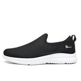 Summer Men's Women Sneakers Slip-on Tennis Running Sport Shoes Breathable Mesh Casual Walking Trainers Mart Lion Black 36 China