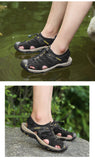 Summer Men's Sandals Outdoor Non-slip Beach Handmade Genuine Leather Shoes Sneakers Mart Lion   