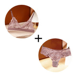 1 Set Woman Lingerie Lace Bra Thongs Set Underwear Bralette Push Up Tube Tops Bras Panties Suit For Lady Mart Lion pink S S