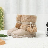 Winter Baby Boys Girls Classic Cotton Shoes Kids Keep Warm Boots Teenage Children Snow Mart Lion Beige 5.5 