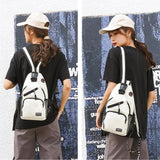 Fengdong women mini backpack small chest bag sling messenger female sports travel bagpack crossbody girl back pack Mart Lion   