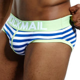 Men's Underwear Briefs Jockstrap Pouch Cuecas Cotton Stripe Panties Thongs Underpants Mart Lion   