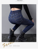  Jeans for Women High Waist Stretch Slim Skinny Casual Korean Version Retro Female Pencil Denim Trousers Mart Lion - Mart Lion
